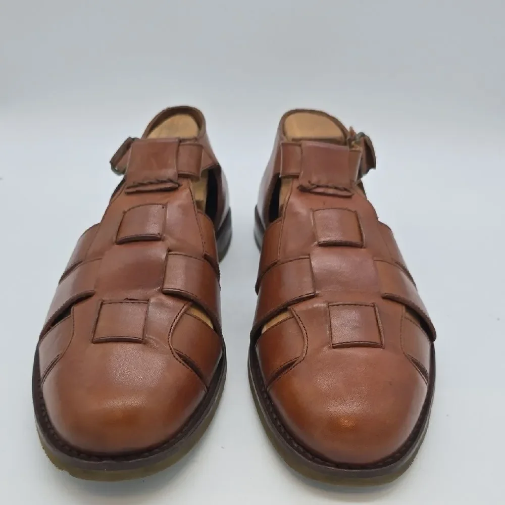 Cole Haan Brown Leather Fisherman-Style Slip-On Loafers